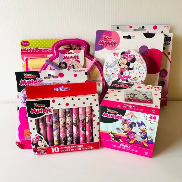 Disney Minnie Mouse 7 Piece Play School Items Easter Basket Filler - Picture 1 of 7